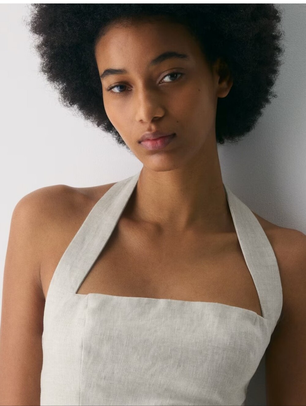 NWT ARITZIA - Whisper Linen Halter Top - Beige Linen - SIZE: L/G - Picture 2 of 11